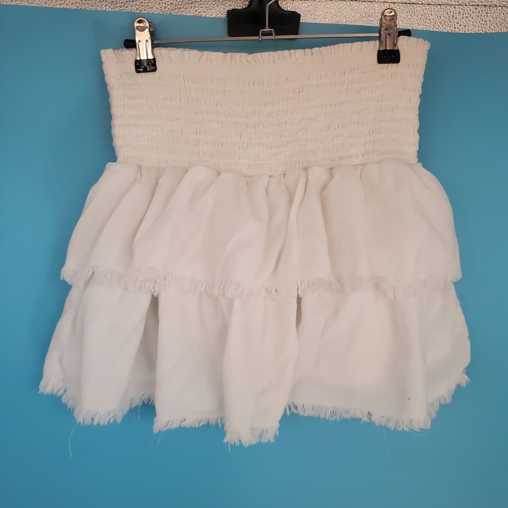 Aerie Size Small White Ruffled Mini Skirt